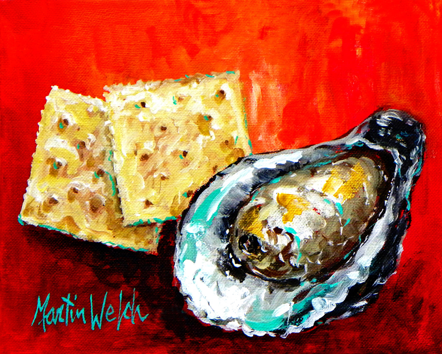 Oyster Soup - Oyster w/crackers - 11"x14" Print