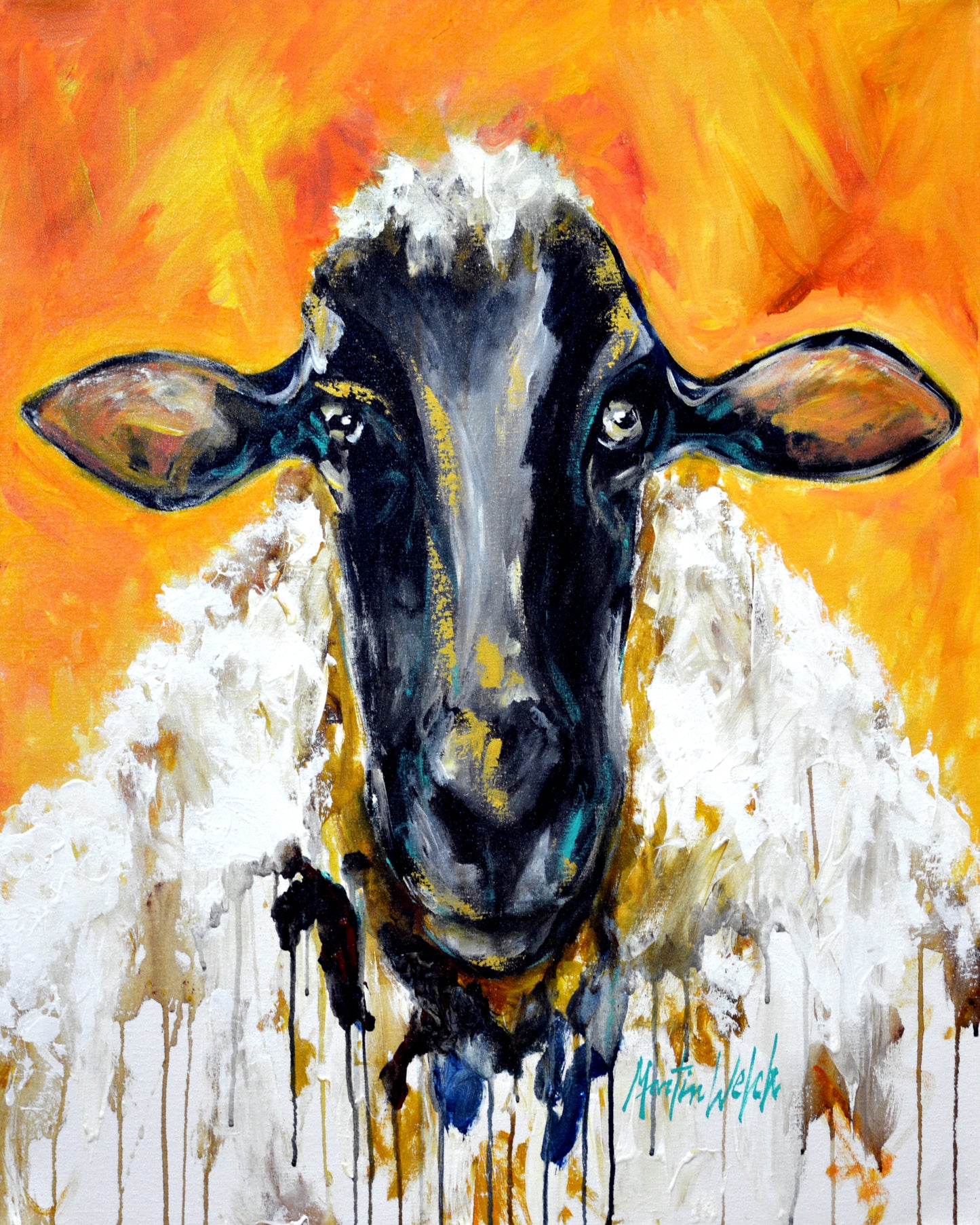 Peach Wool - Sheep - 11"x14" Print