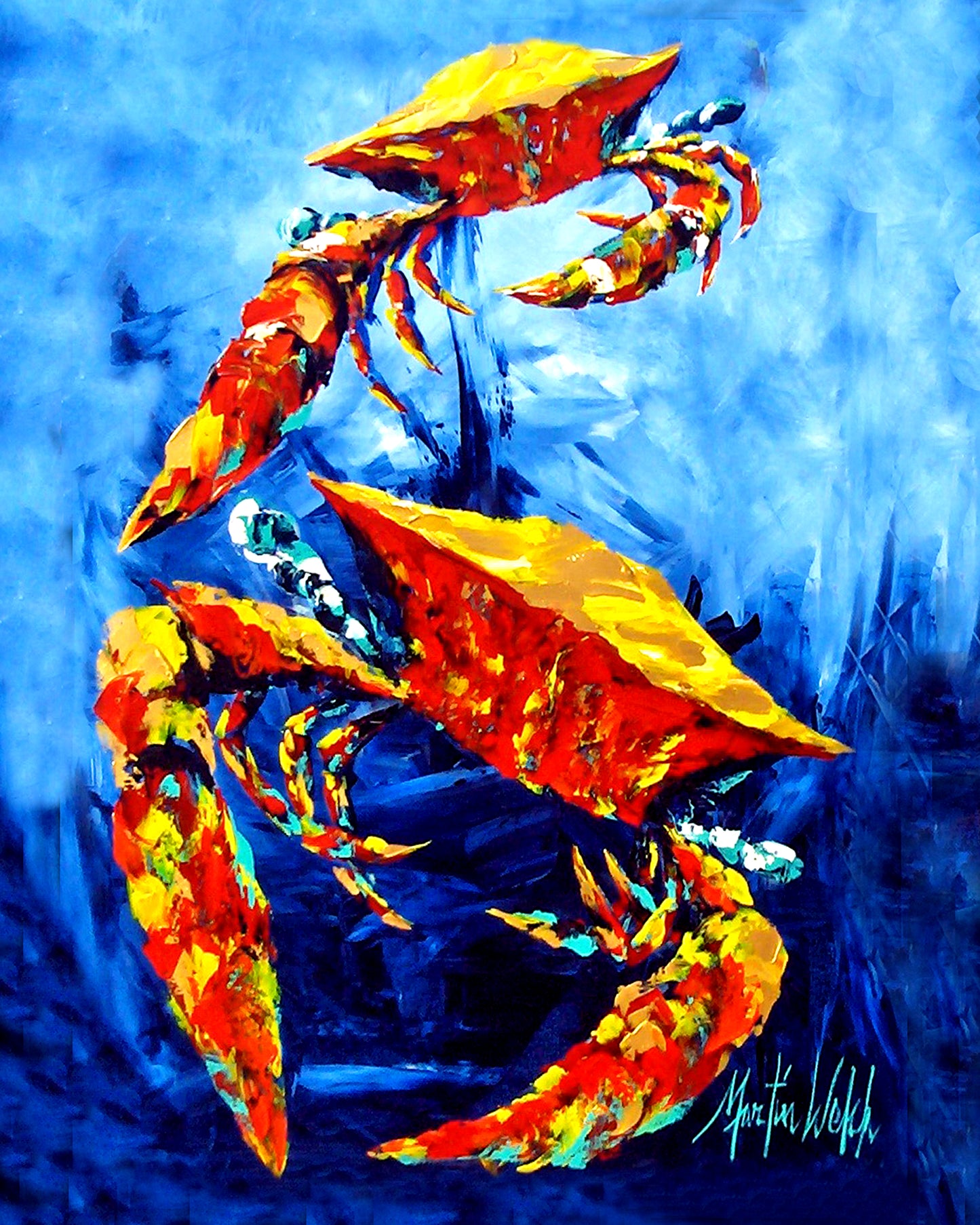 Puddle O'Two - Blue Crabs - 11"z14" Print