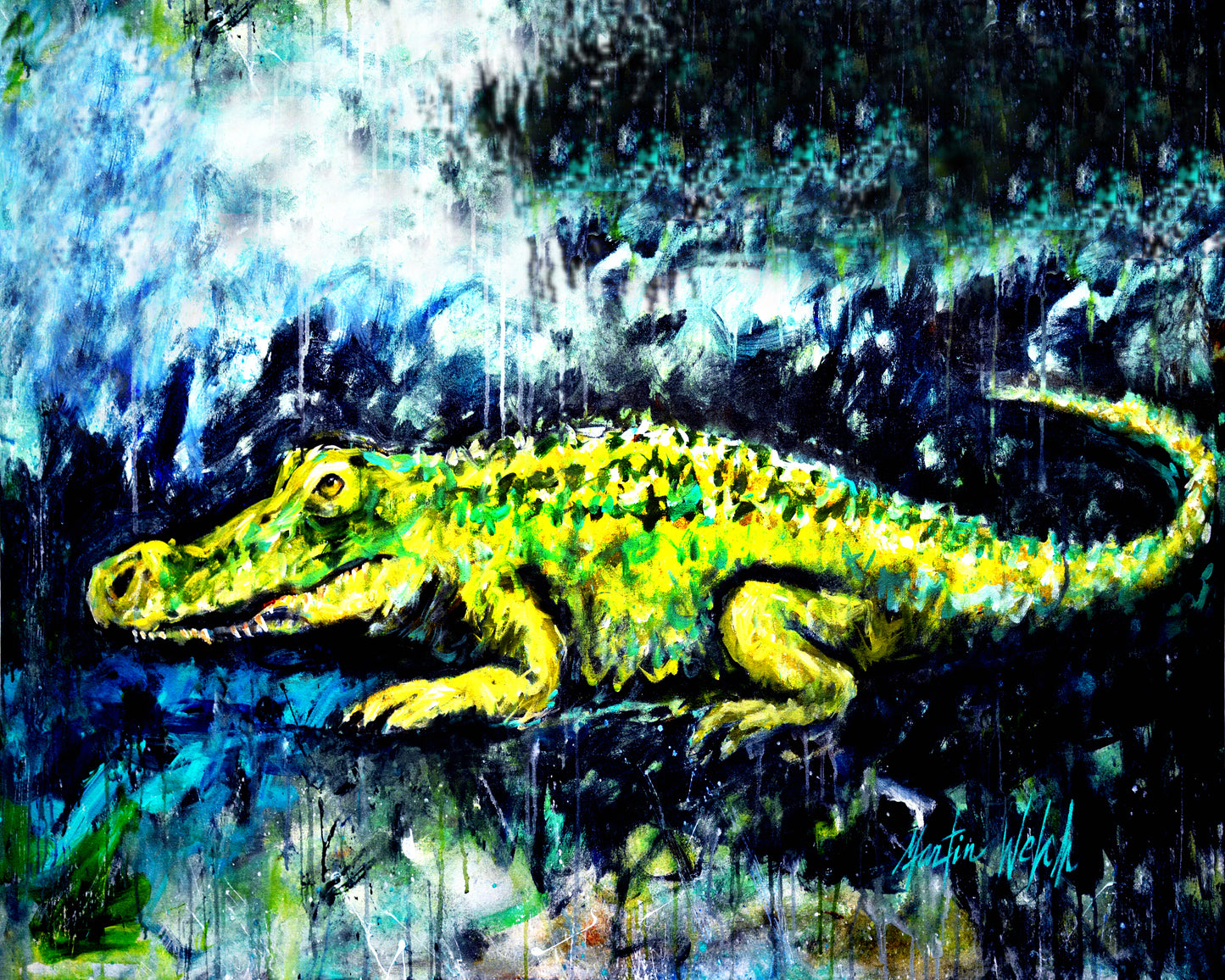 Sneaky - Alligator - 11"x14" Print