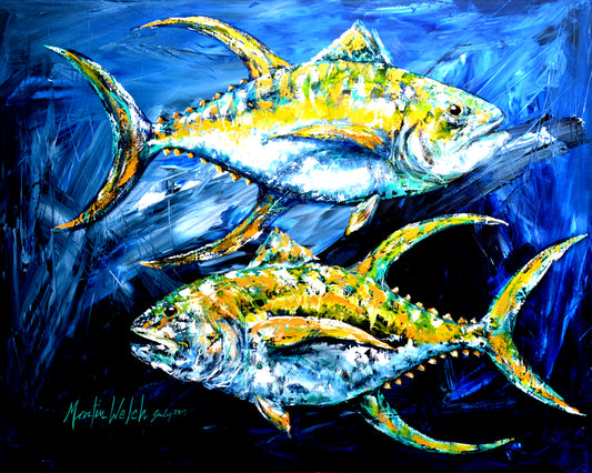 Tuna Blue - Yellow Fin Tuna Fish - 11"x14" Print